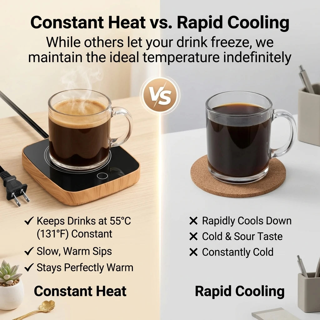 Desk Coffee Mug Warmer 131F 55C Constant Temperature US Plug
