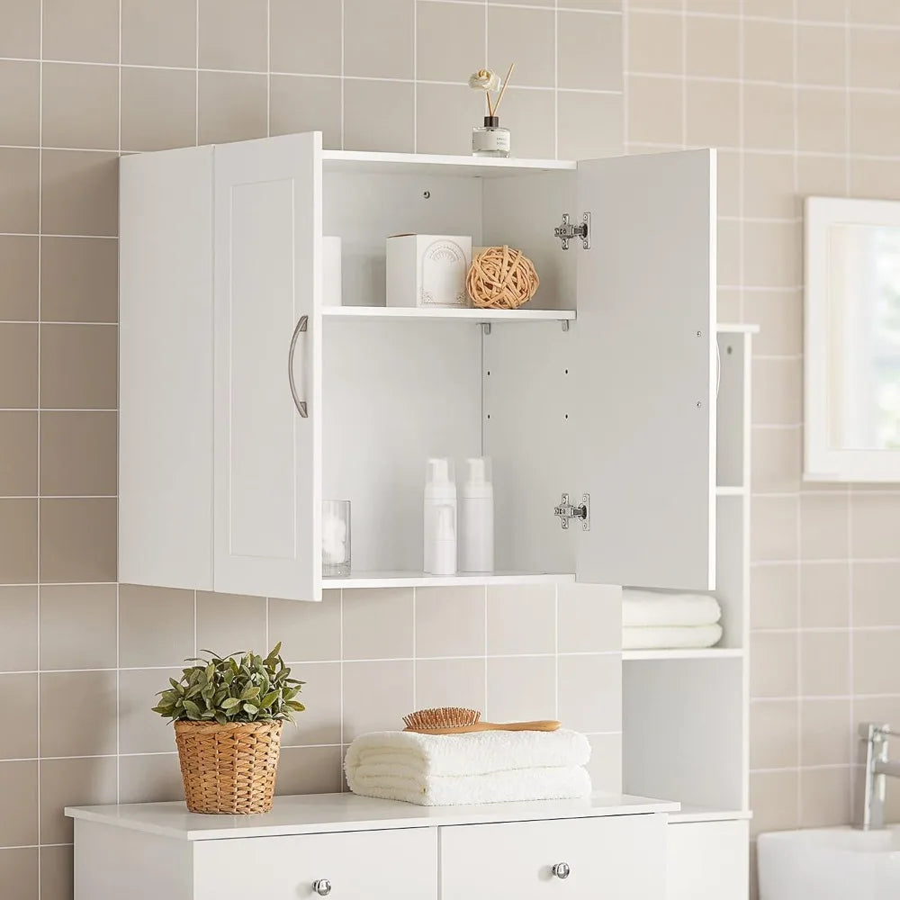 Wall Cabinet With Adjustable Shelf Two Doors For Laundry Room
