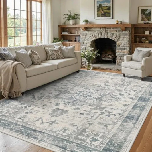 Boho Kilim Washable Area Rug for Living Room and Dining