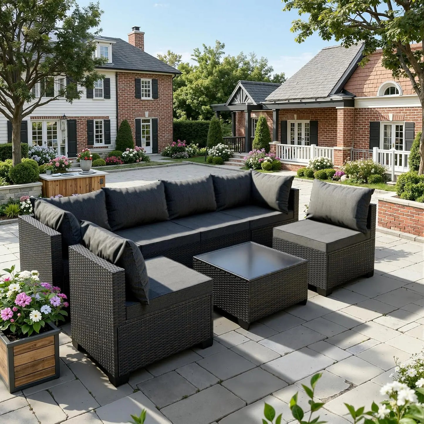 Patio Furniture Set All Weather Water Resistant 7 Piece Outdoor