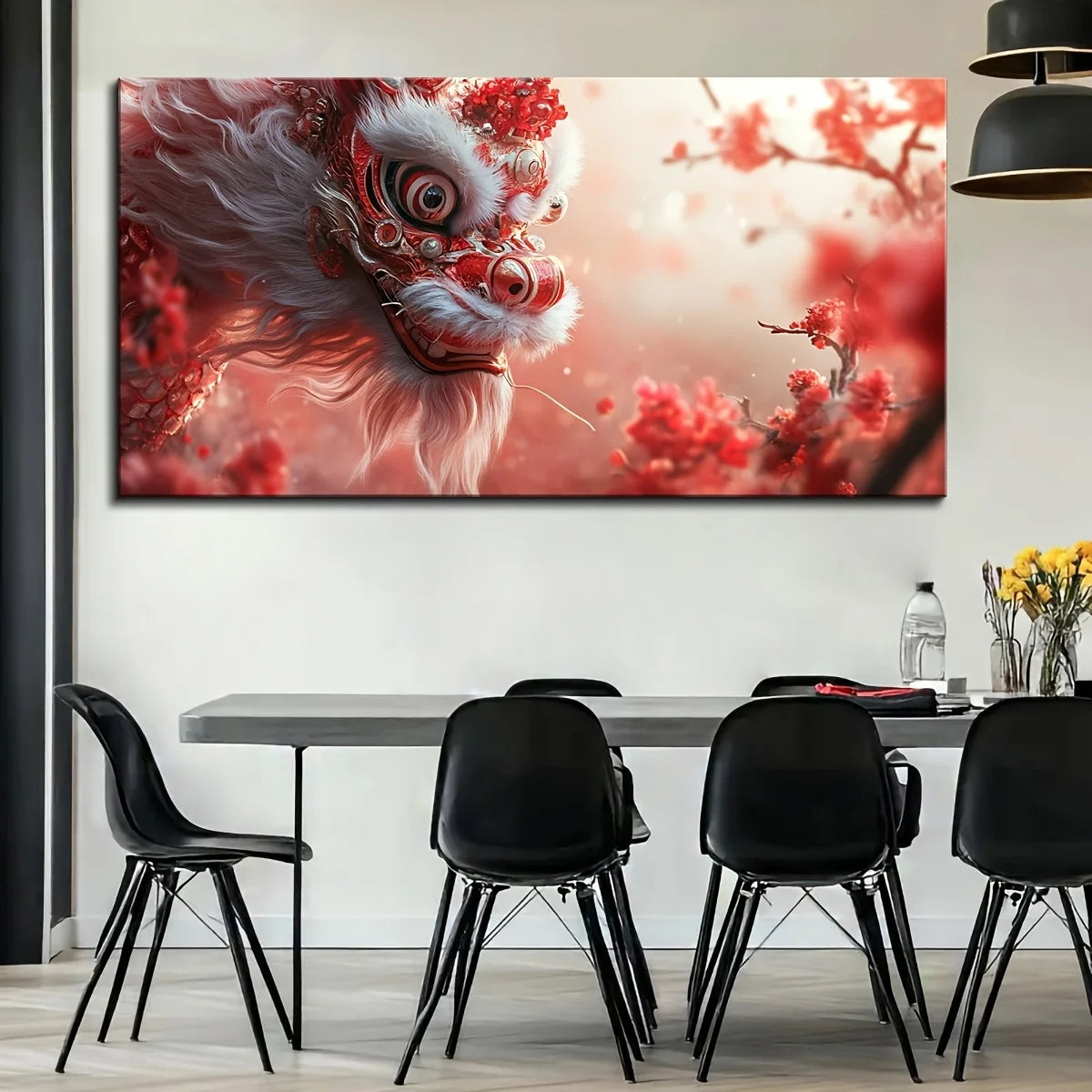 Elegant Dragon Dance Canvas Wall Art For Interior Decor