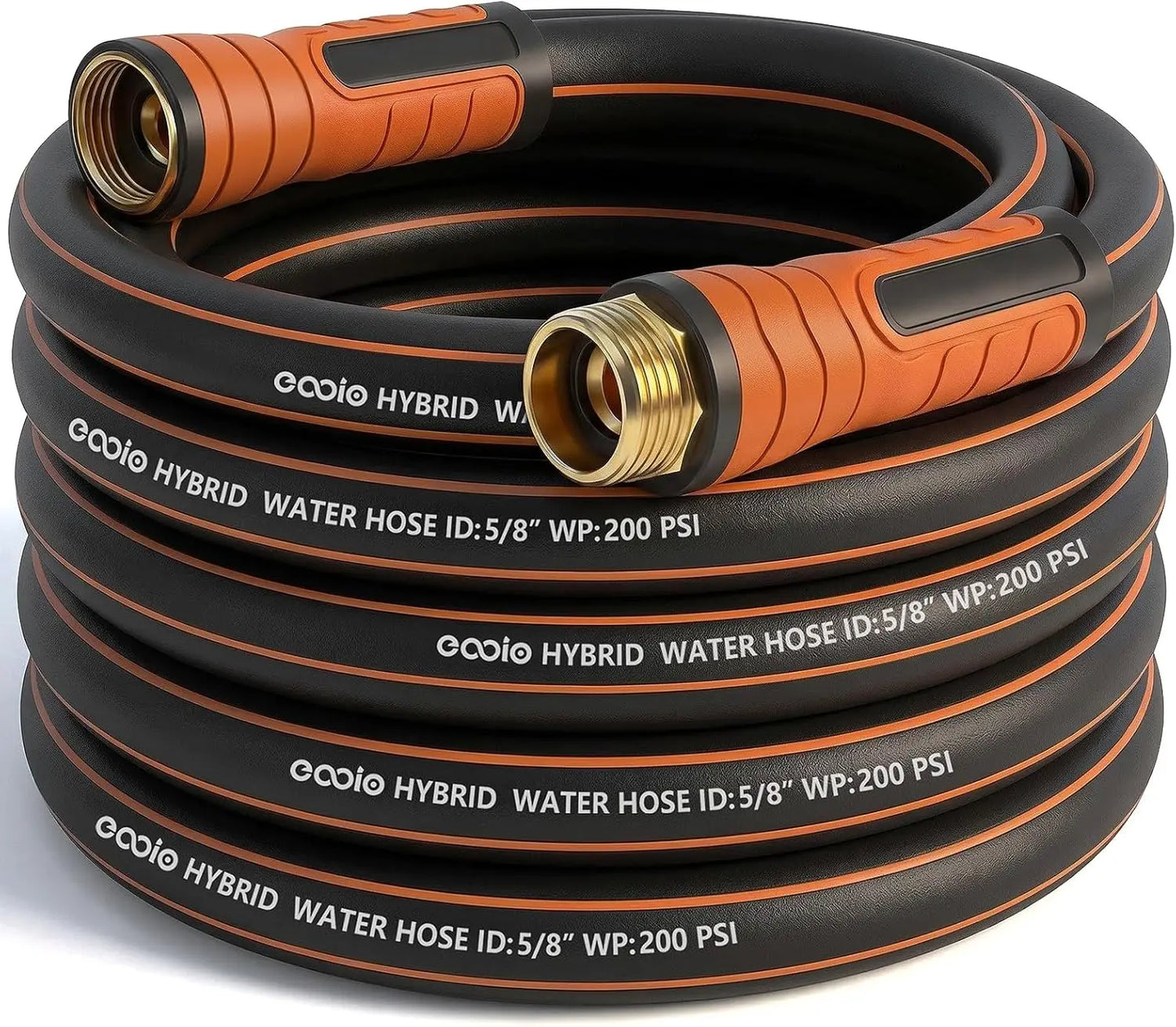 25 ft x 5/8" Heavy Duty Garden Hose, Flexible Durable Kink Resistant Lightweight Hybrid Leakproof with Fittings