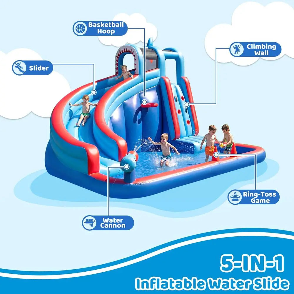 YTYIN Water Slide Backyard Bounce House With 450W Blower