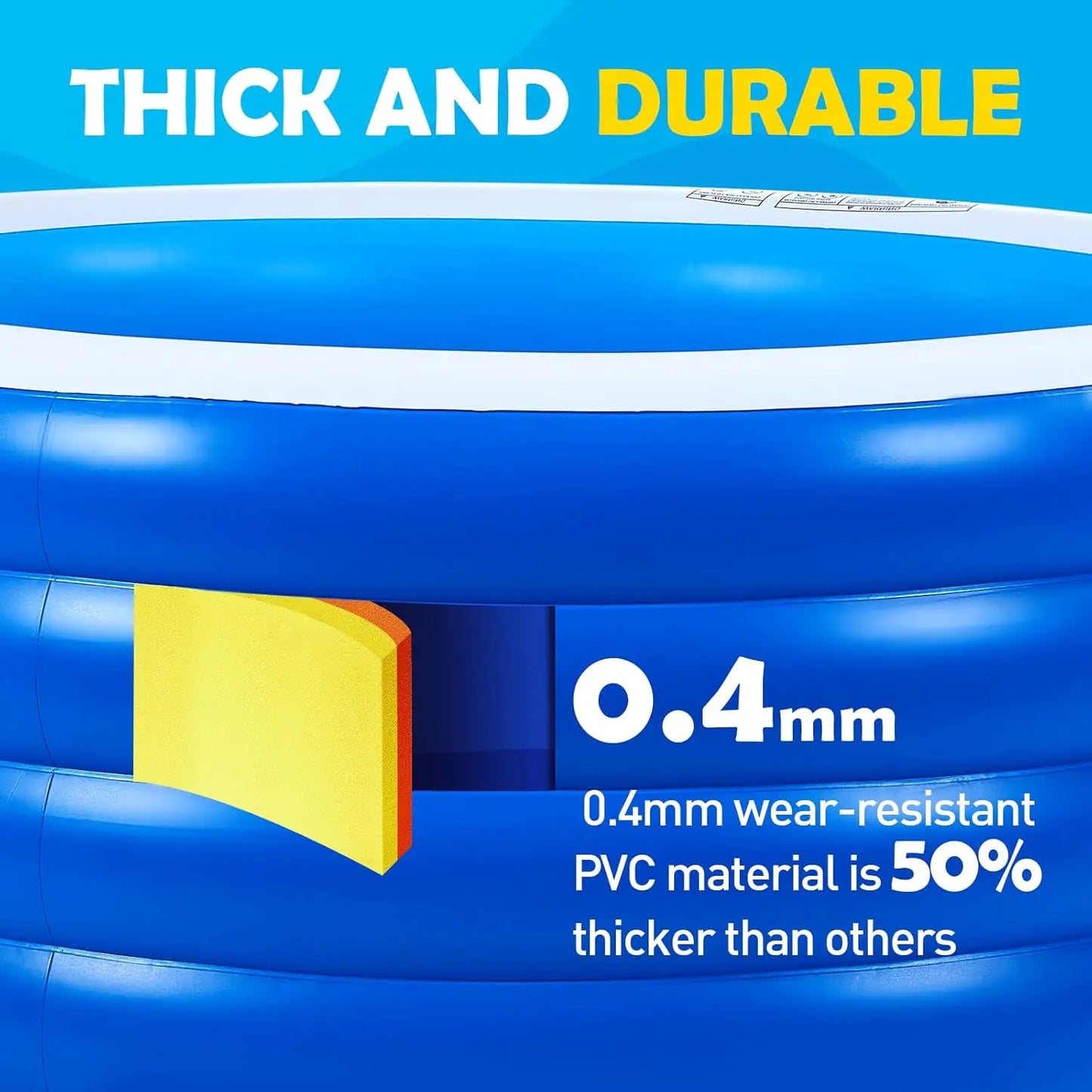 Round Inflatable Kiddie Pool for Safe Backyard Fun