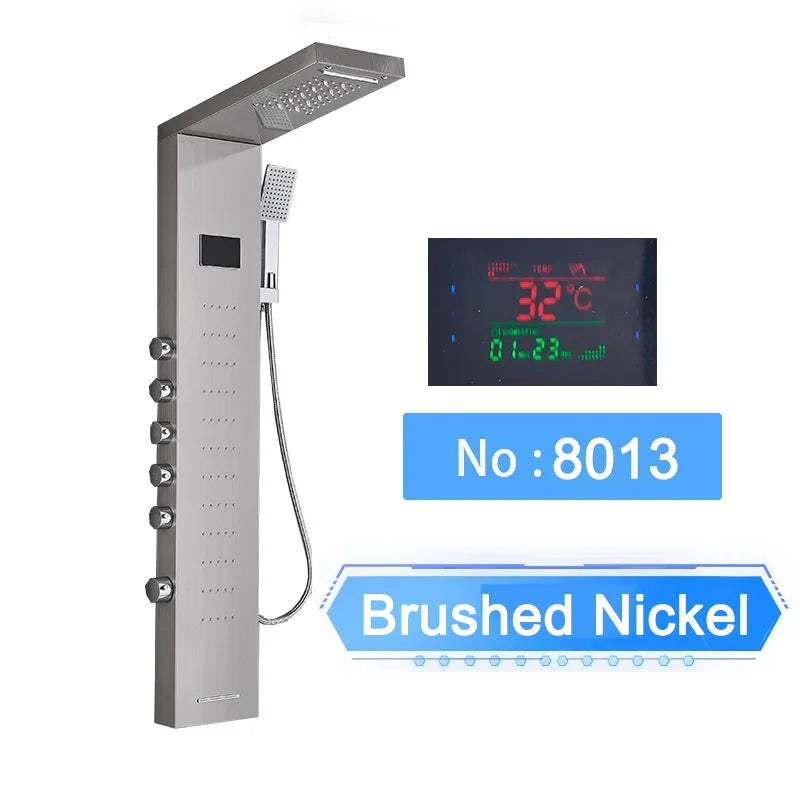 Shinesia LED Shower Panel With Waterfall Rainfall And Massage Jets