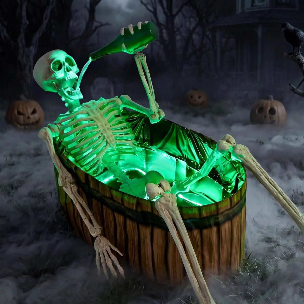 Halloween Animatronic Skeleton With Endless Pouring Effect and Spooky Sounds