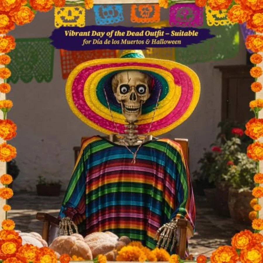 Day Of The Dead Posable Skeleton Halloween Altar Decoration
