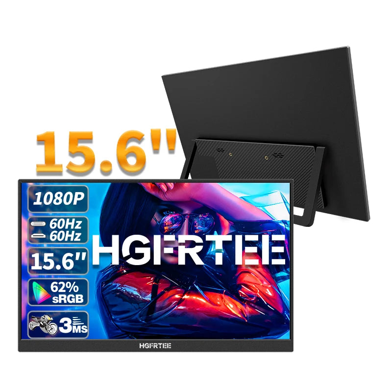 HGFRTEE Portable FHD IPS Monitor for Laptops Type C HDMI