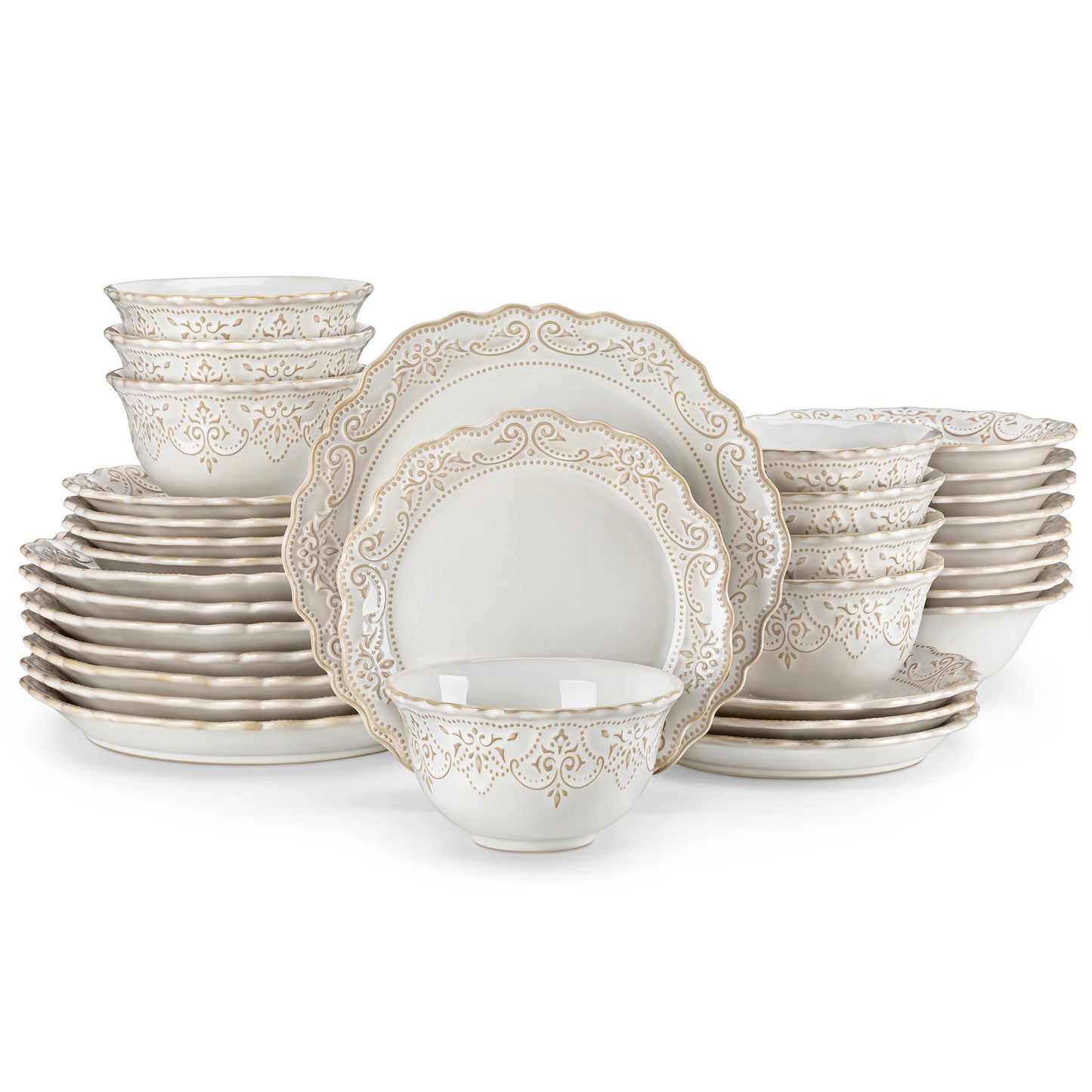 MALACASA Stoneware Dinnerware Set Western Style For Everyday Use