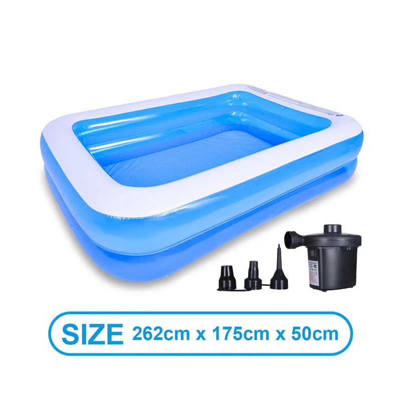 Inflatable Rectangular Pool For Family Outdoor Indoor Use