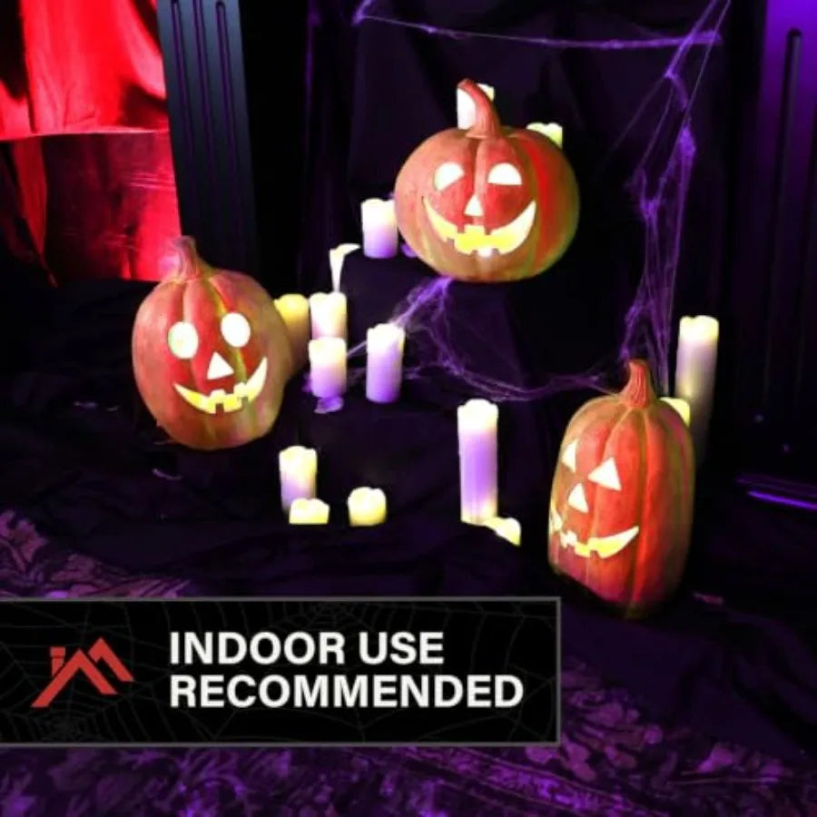 Lighted LED Jack O Lantern Halloween Decorations with Flickering Glow