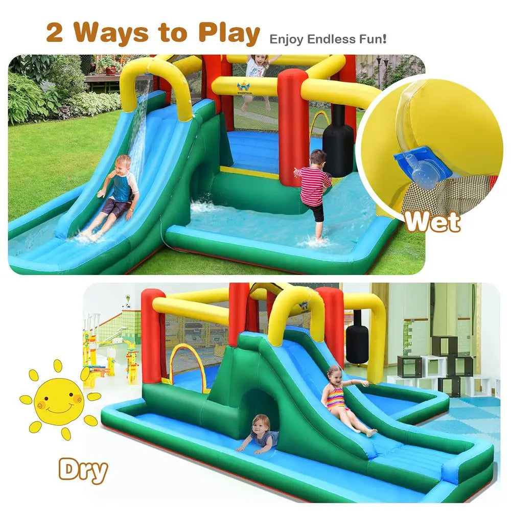 YTYIN Inflatable Water Slide Park Wet Dry Combo Bounce House
