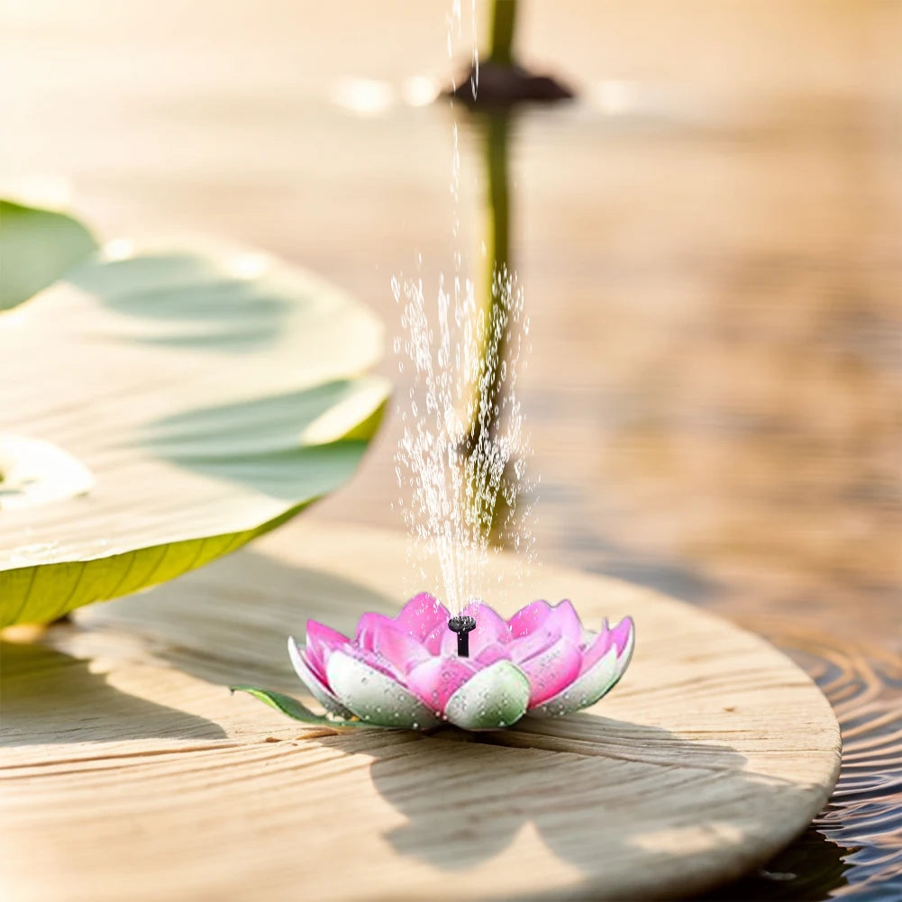 Lotus Solar Water Fountain Brushless Pump Floating Garden Fountain Solar Powered Fountain for Outdoor Bird Bath