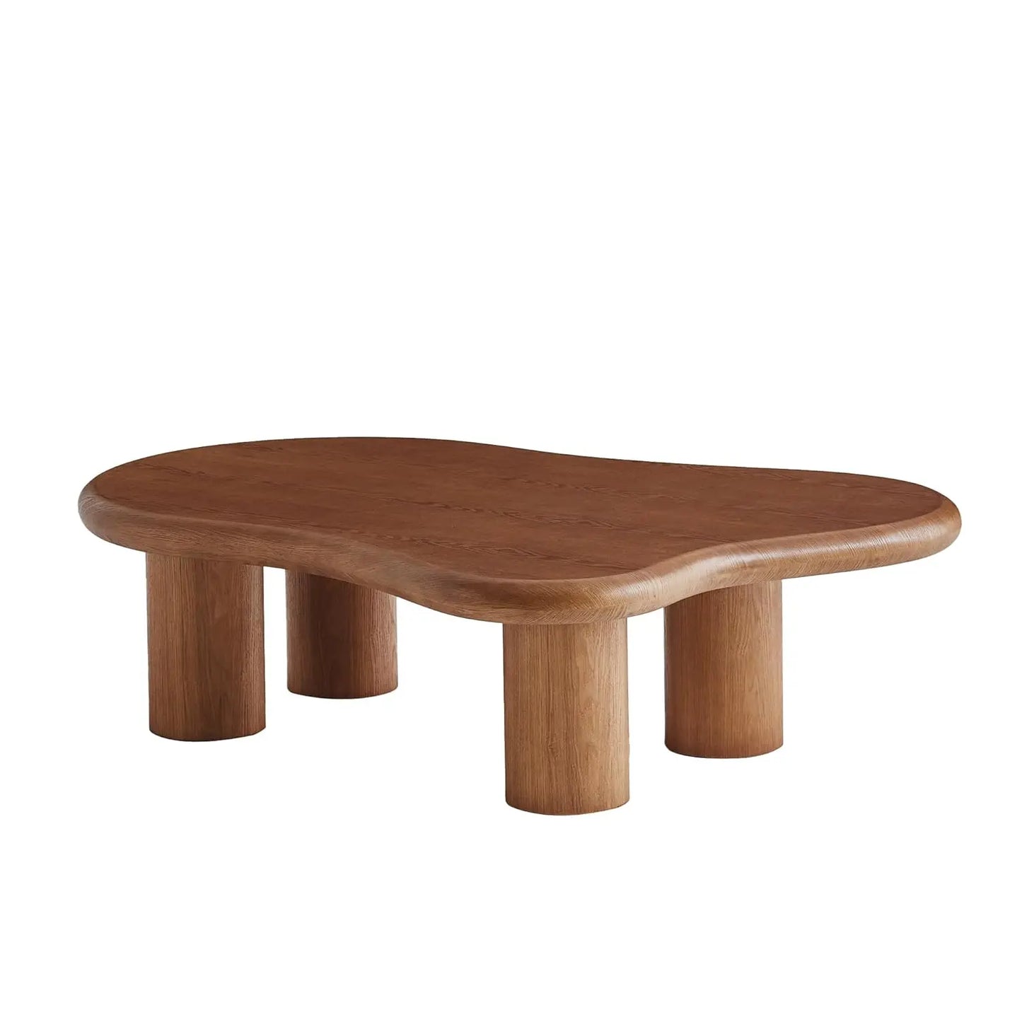 Minimalist Modern Walnut Wood Coffee Table For Living Room