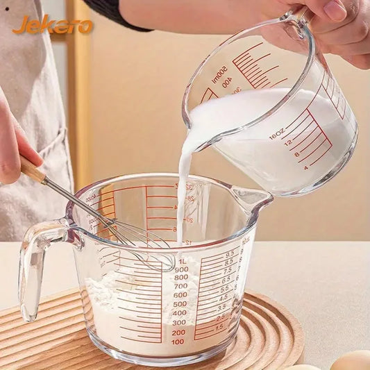 [500ml Microwave Heat-Resistant Cup] 500ml Heat-Resistant Glass Measuring Cup  Precise Scale, Ergonomic Handle, Microwave/Oven S