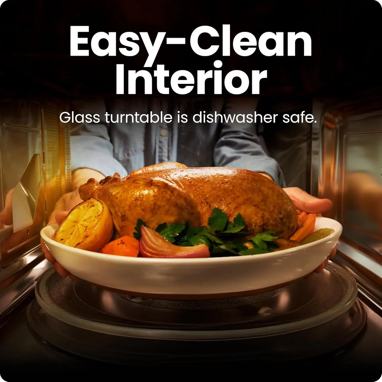 Countertop Microwave Oven 0.9 Cu. Ft. Digital StainlSteel Microwave 900 Watt with 6 Presets, Eco Mode