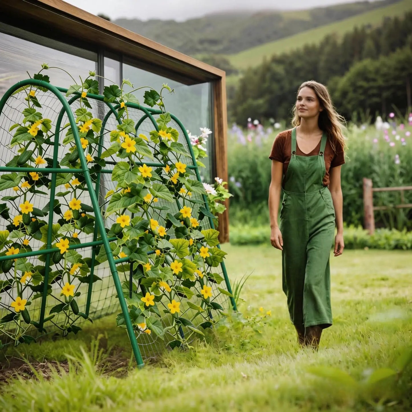HiMISS Garden Arch Trellis For Raised Beds Plant Support