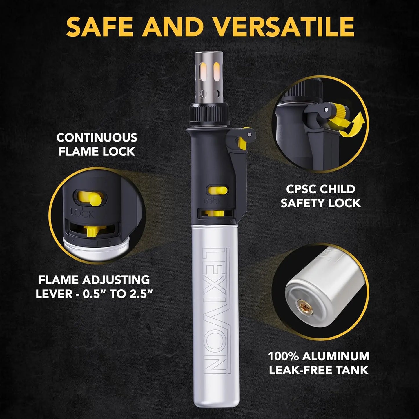 Cordless Butane Soldering Iron Kit with Adjustable Flame and 7-Tip Set | Pro Grade 125W Equivalent for Multi-Purpose Use