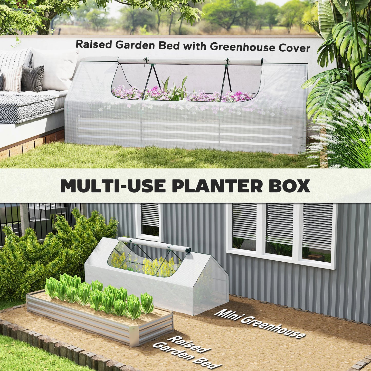 Raised Garden Bed With Greenhouse For Fresh Home Growing