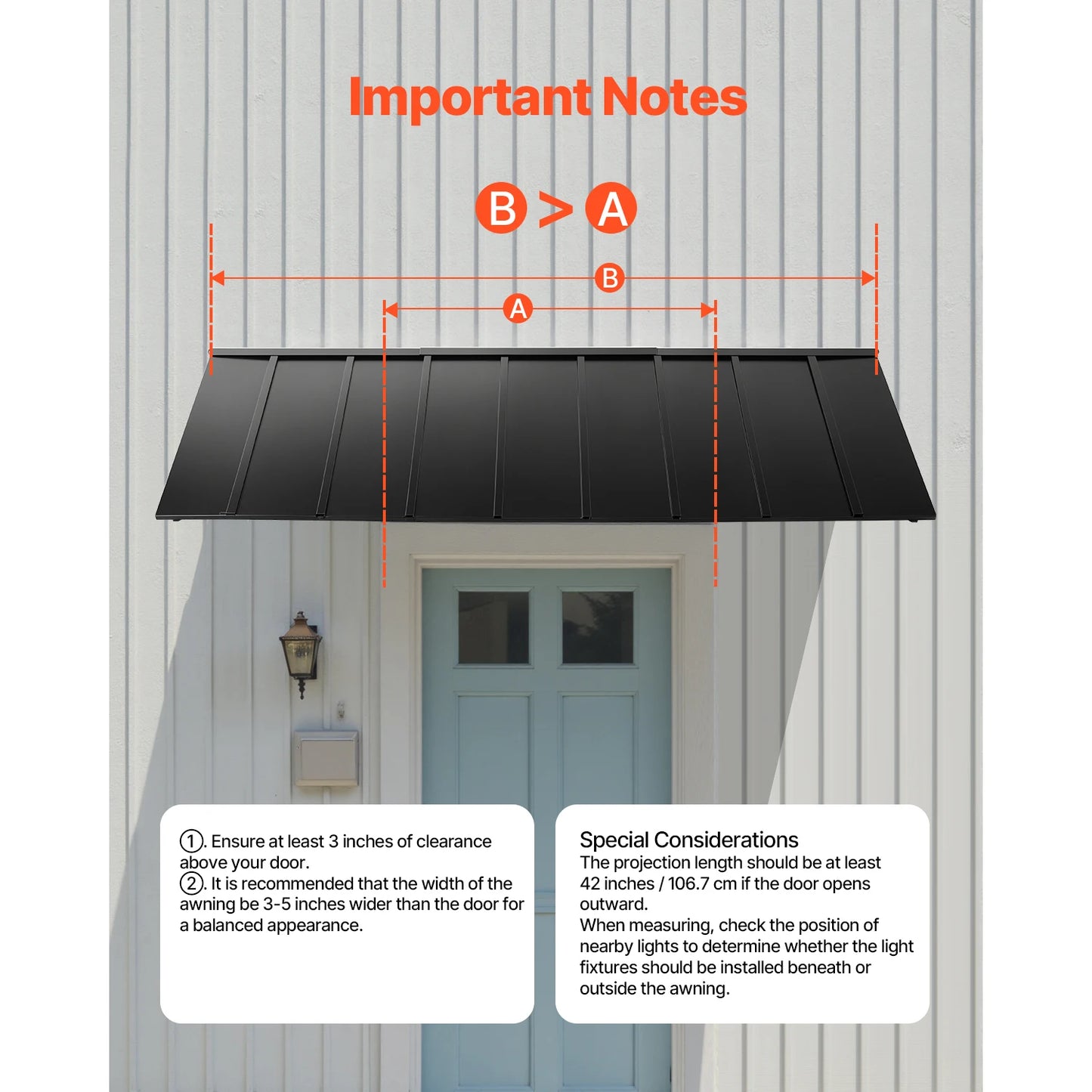 Fixed Metal Awning Triangle Canopy for Doors Windows Balcony