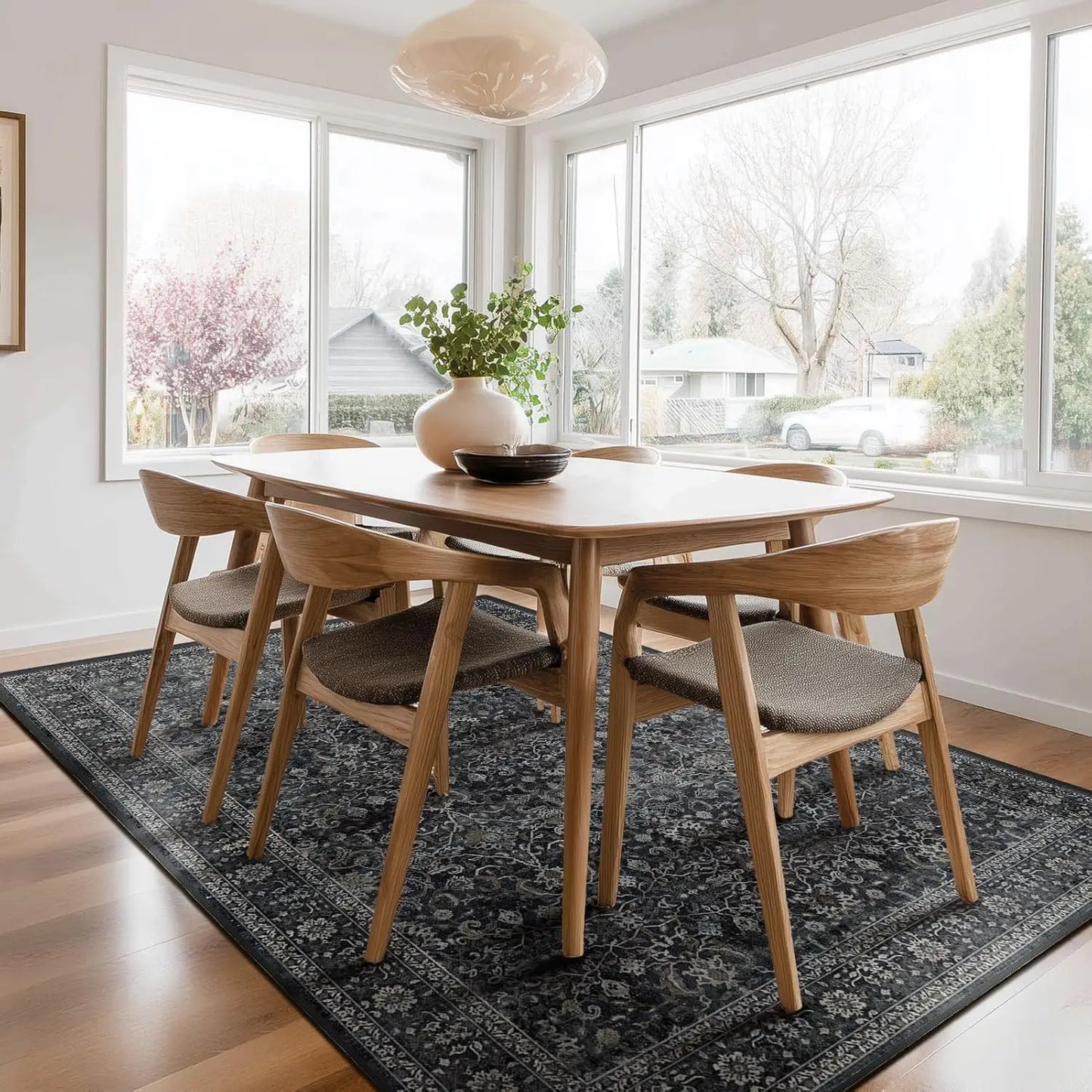 Polyester Area Rug Non Slip Low Pile For Living Room