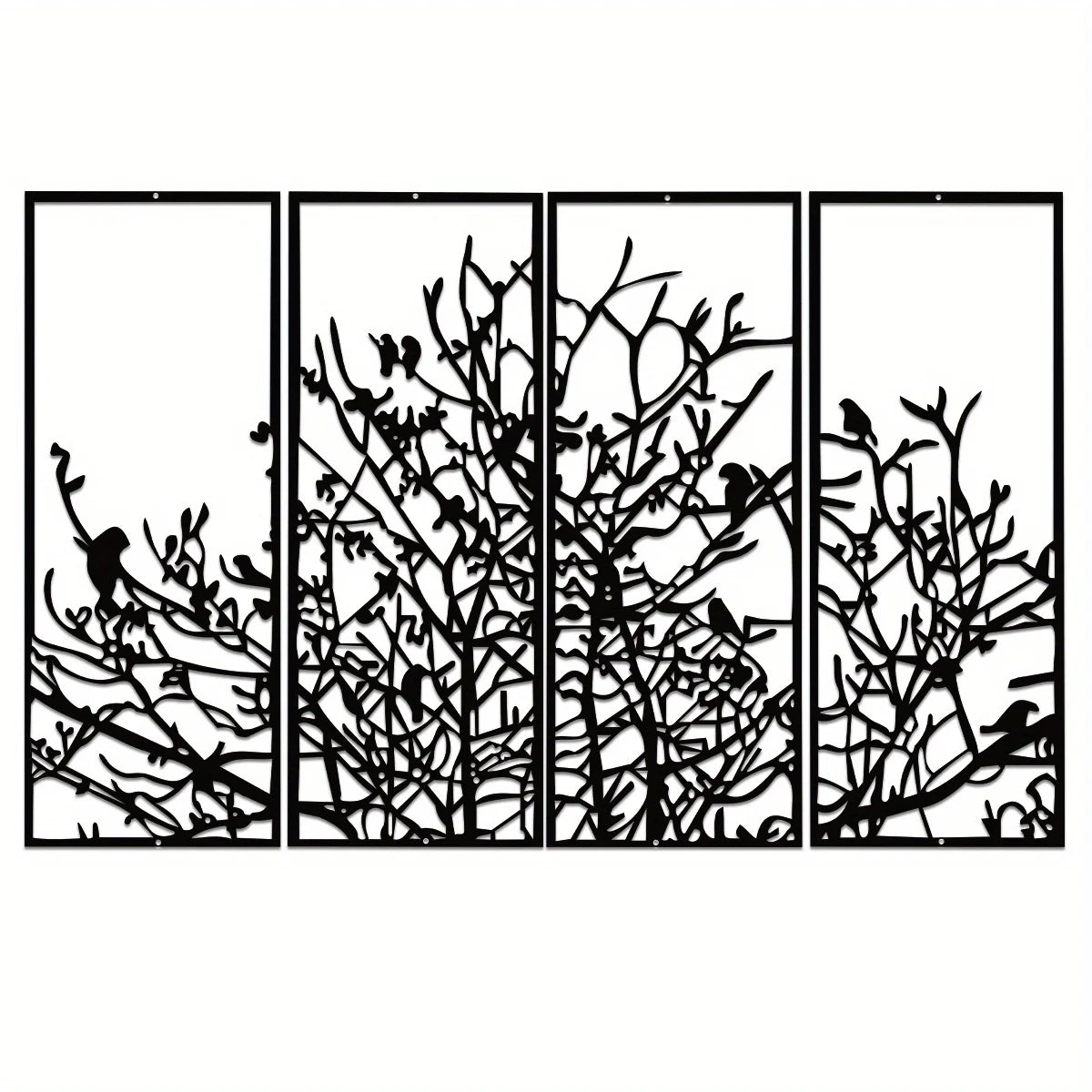 Tree Of Life Wall Decor 4 Panel Mid Century Metal Art