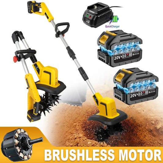 Mini Electric Tiller with Lithium Battery Small Household Electric Hoe Rotary Tiller Handheld Electric Mini Tiller with Battery