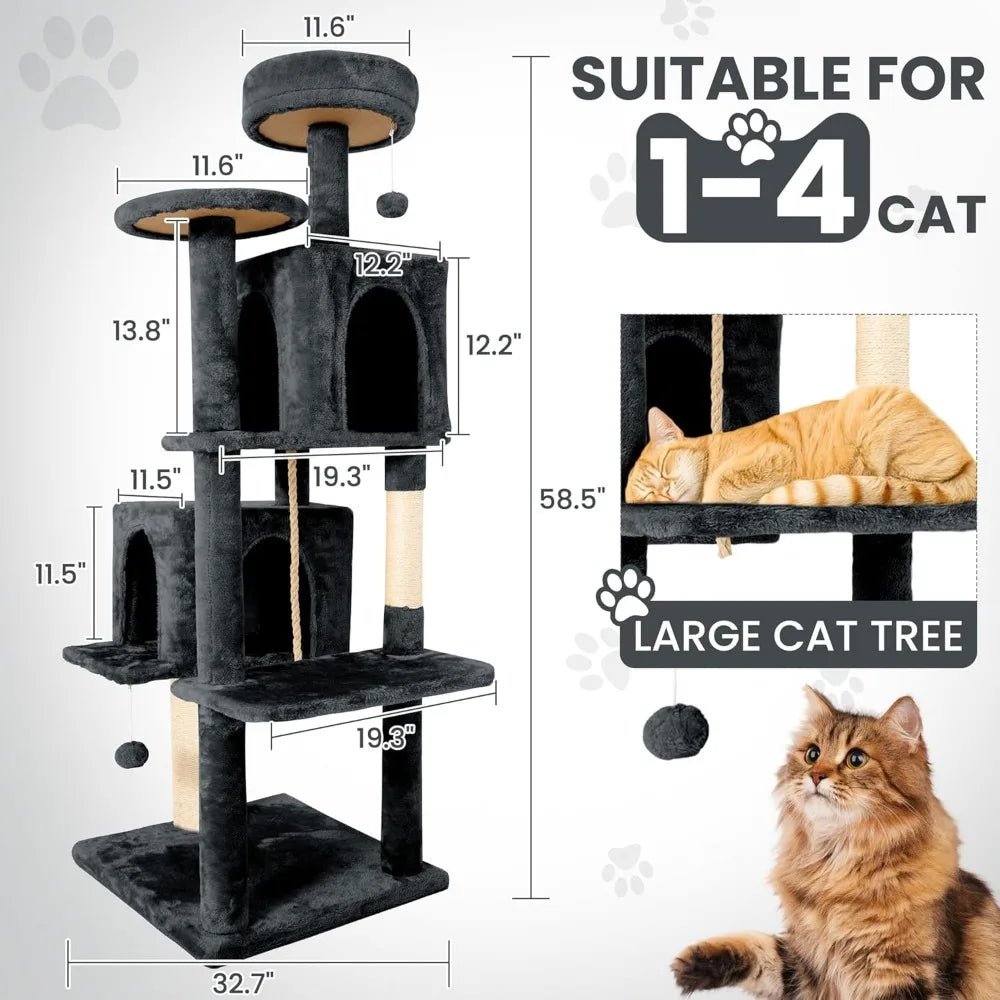 NBVCX Multi Level Cat Tree Tower With Plush Scratching Posts