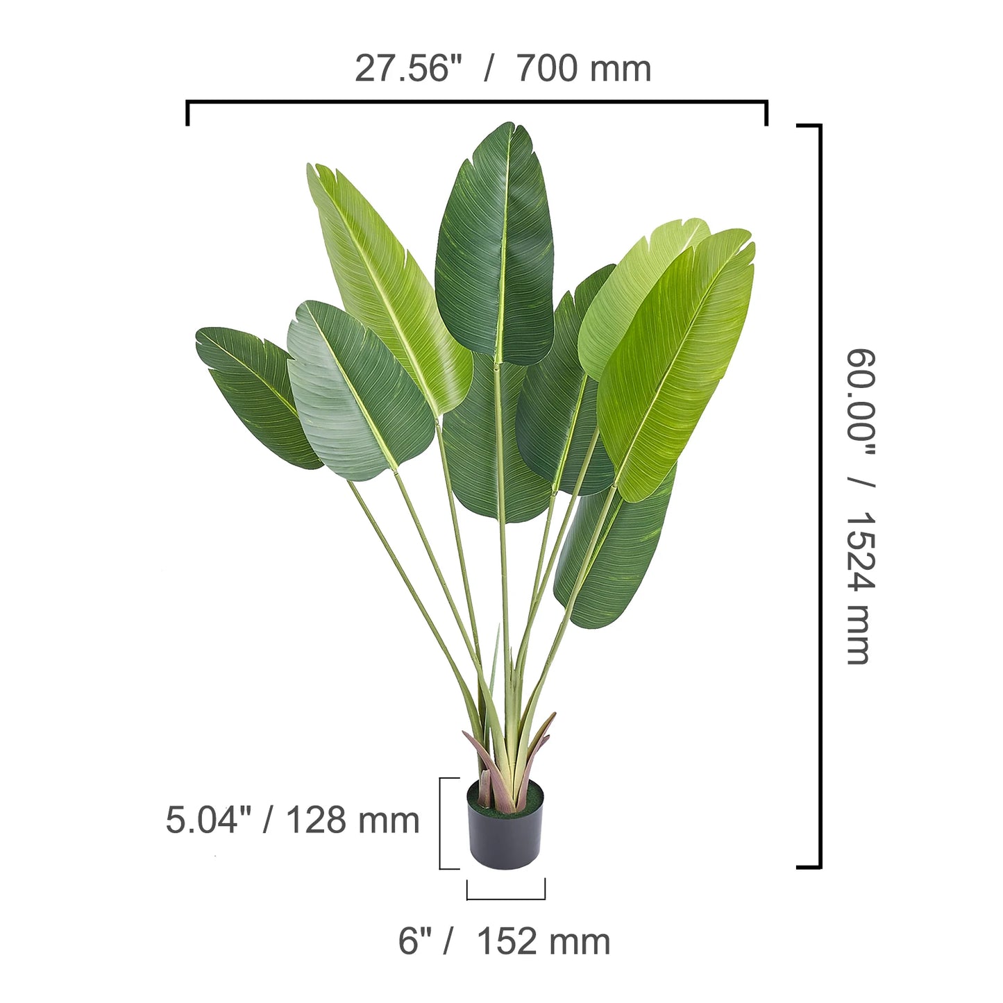 Outdoor Artificial Palm Tree Faux Plant With Anti Tip