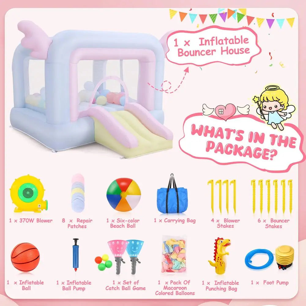 YTYIN AllinOne Bounce House With Macaron Balloons And Ball Set