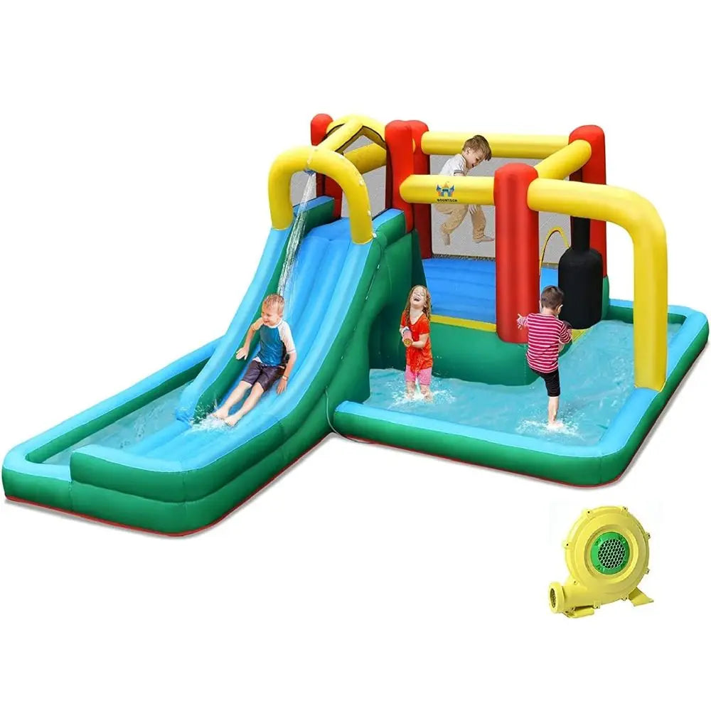 YTYIN Inflatable Water Slide Park Wet Dry Combo Bounce House