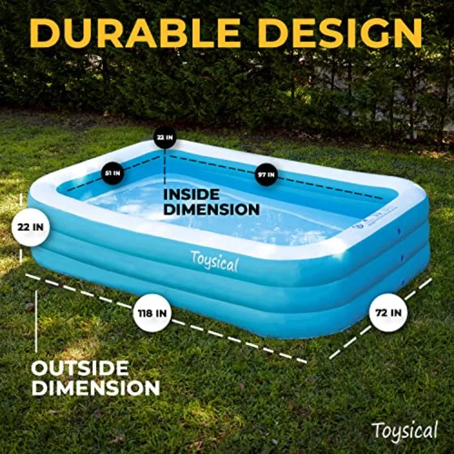 Durable Adult Inflatable Pool Float With Pump Includes Patches