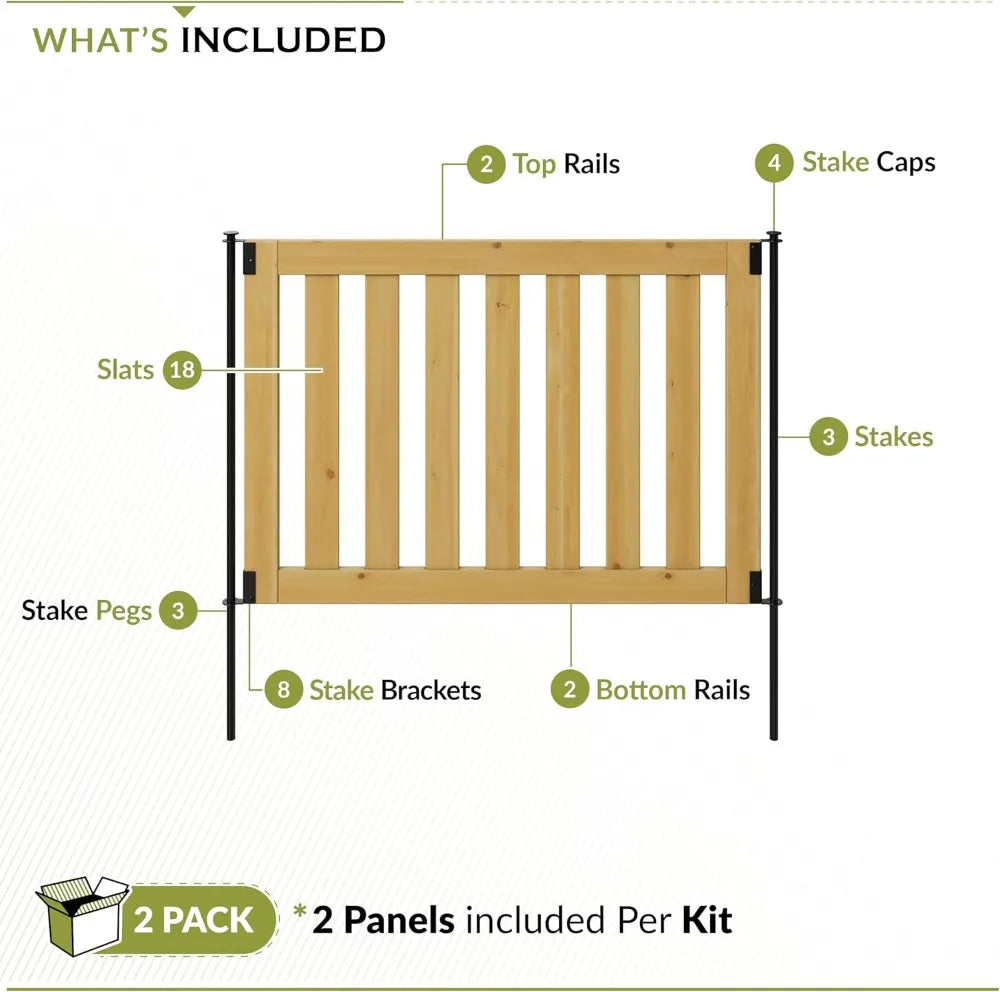 No Dig Wood Fence Kit For Dogs And Garden Border Panels