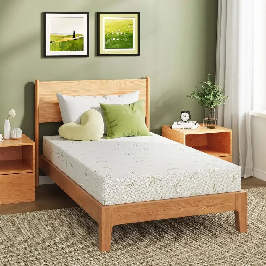 XMSJ Cooling Green Tea Gel Memory Foam Mattress Medium Firm