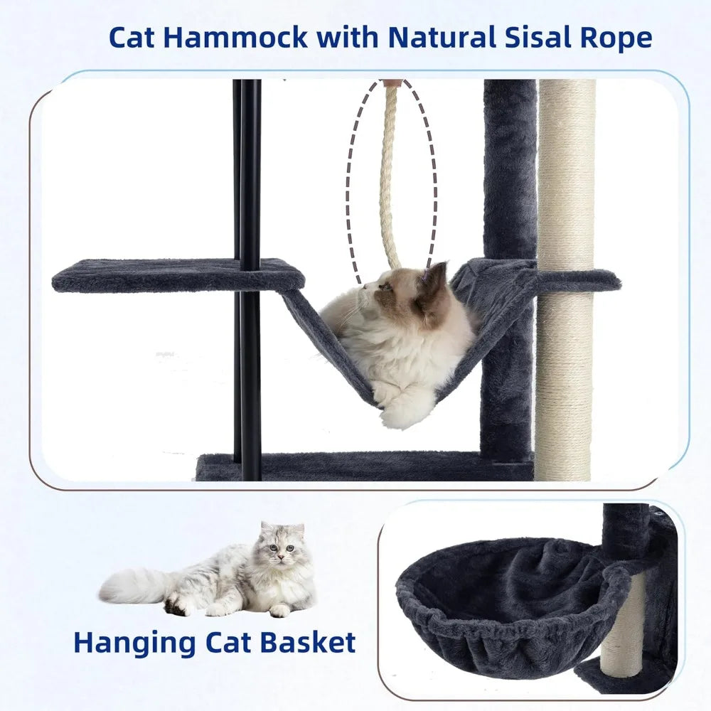 NBVCX Cat Tree Tower Indoor Steel Frame With Hammock Condo