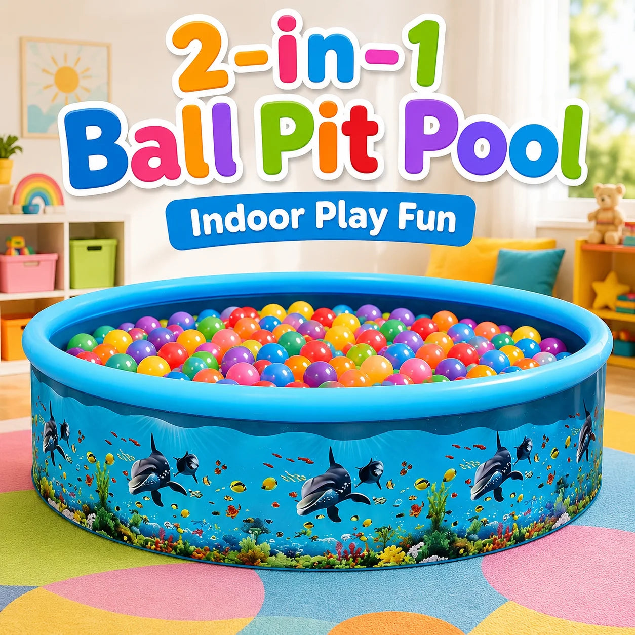 Inflatable Foldable Swimming Pool With Multifunction Reusable Water Sprayer