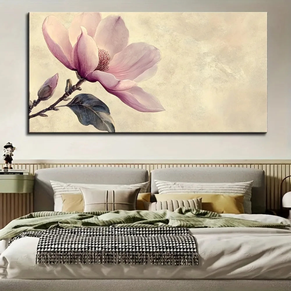Natural Landscape Retro Oil Painting With Pine Wood Frame