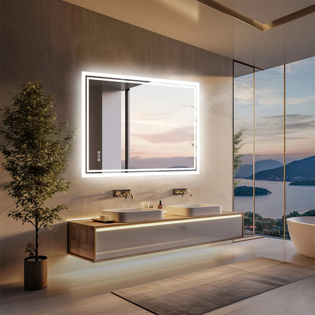 LUVODI Illuminate LED Frameless Backlit Bathroom Mirror Defog