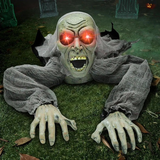 Halloween Groundbreaker Zombie With Flashing Eyes Sound Effects Prop