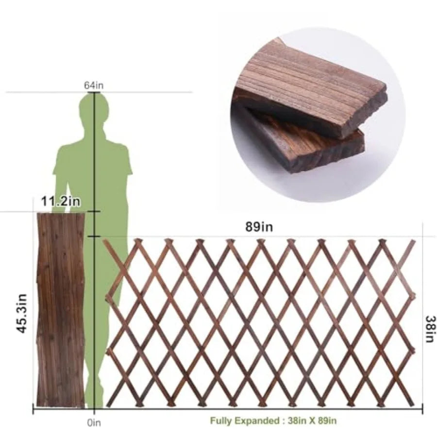 Expandable Wooden Garden Trellis Lattice Fence Panel For Climbing Plants