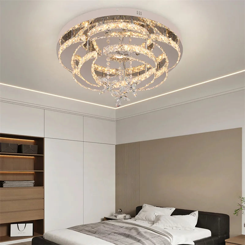 GreeLustr Crystal Led Ceiling Chandelier For Living And Dining Rooms