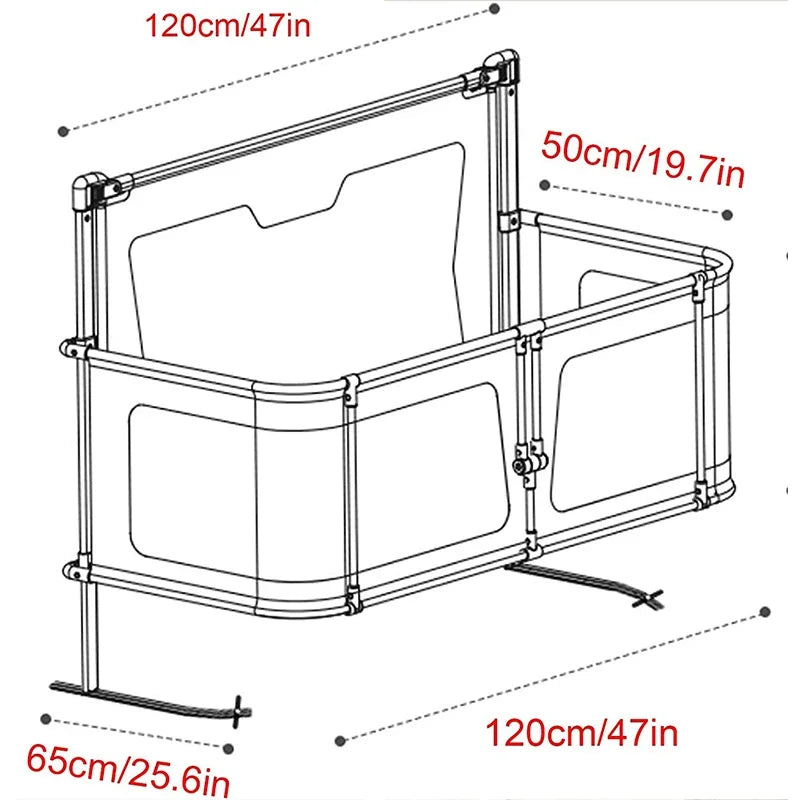 Simple Lightweight Baby Cot Bed Dual Use Bedside Crib