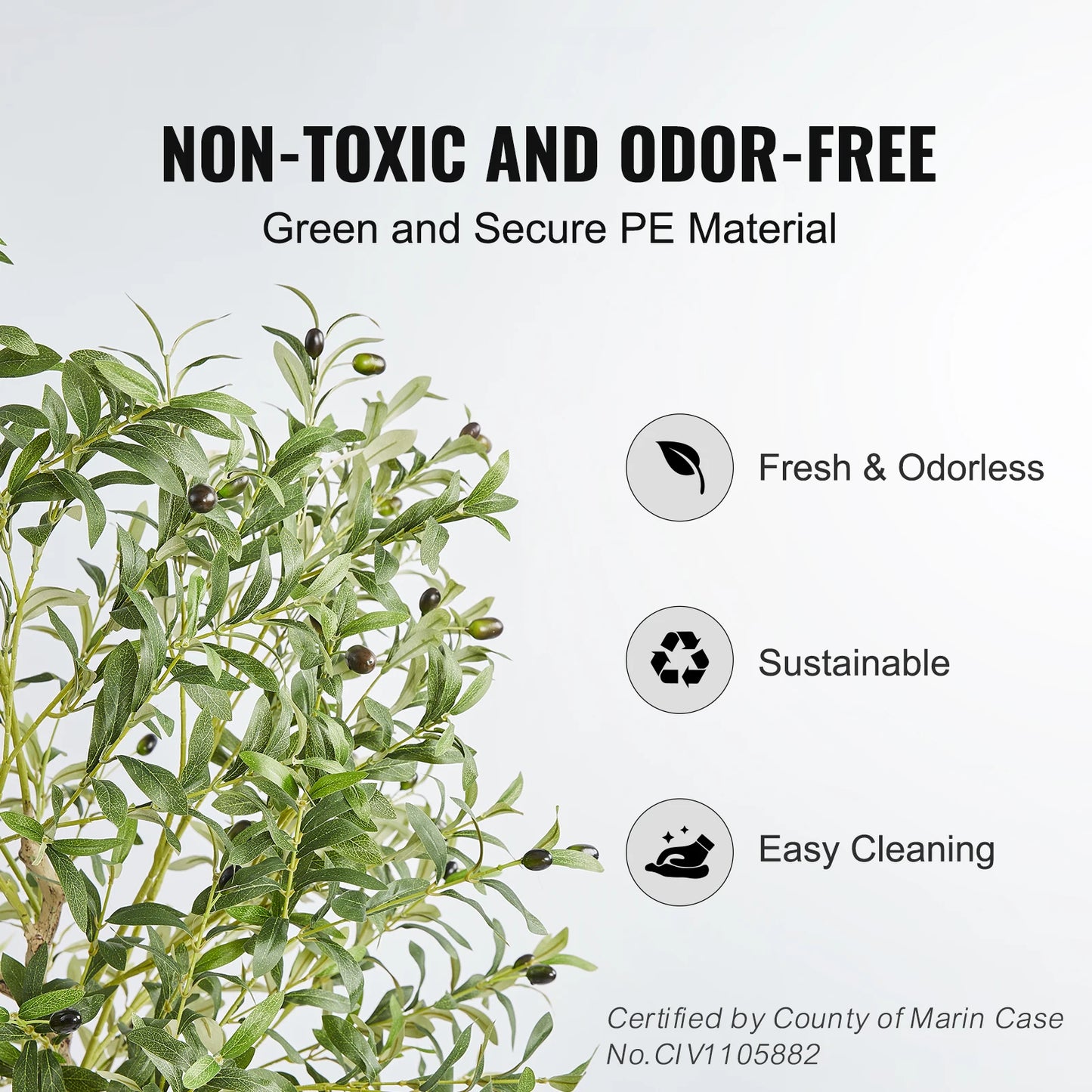 SucceBuy Artificial Olive Tree Tall Faux Plant With Anti Tilt Protection