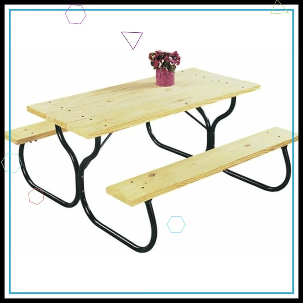 Outdoor Picnic Table Frame in Powder Coated Steel for Use