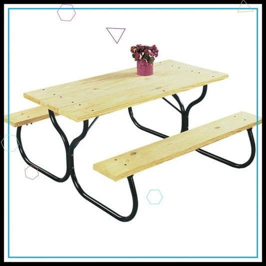Outdoor Picnic Table Frame in Powder Coated Steel for Use