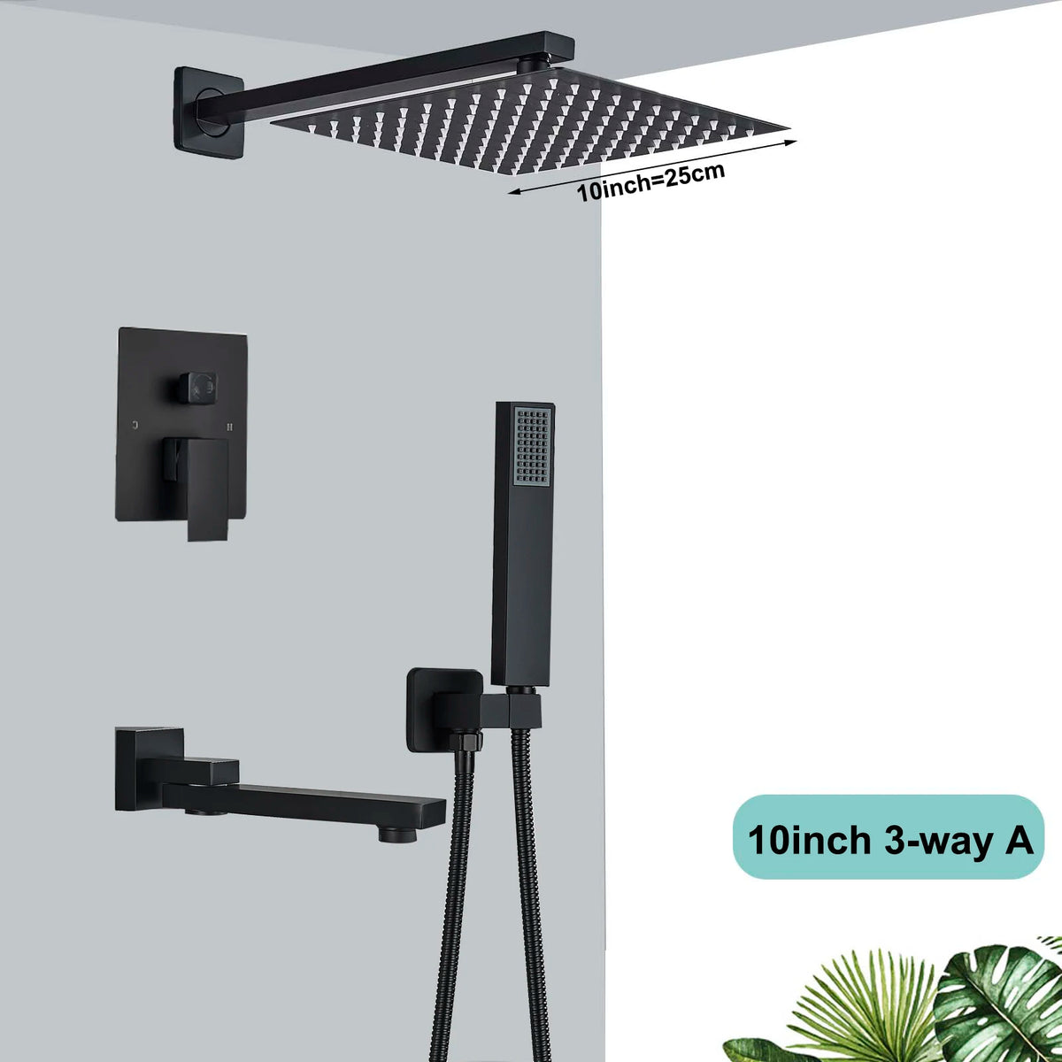 SAFLIHCAR Concealed Rainfall Shower System With Bathtub Mixer Set