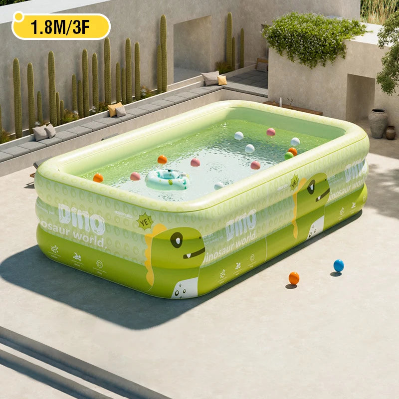 Inflatable Family Pool For Outdoor Use