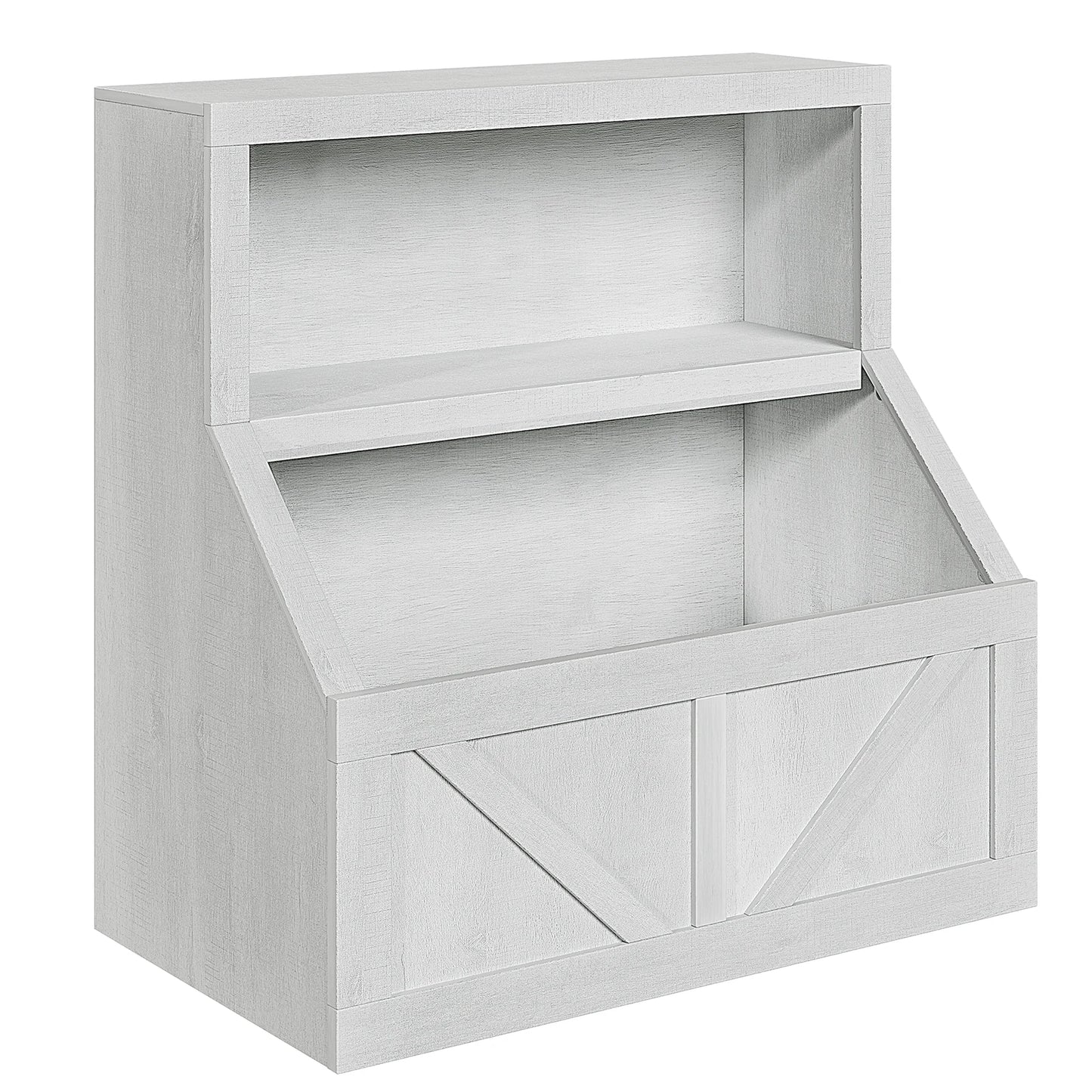 Kids Bookshelf Wooden Toy Storage Organizer with Cubby Toddler Bookcases for Playroom Children's Room Bedroom Nursery School