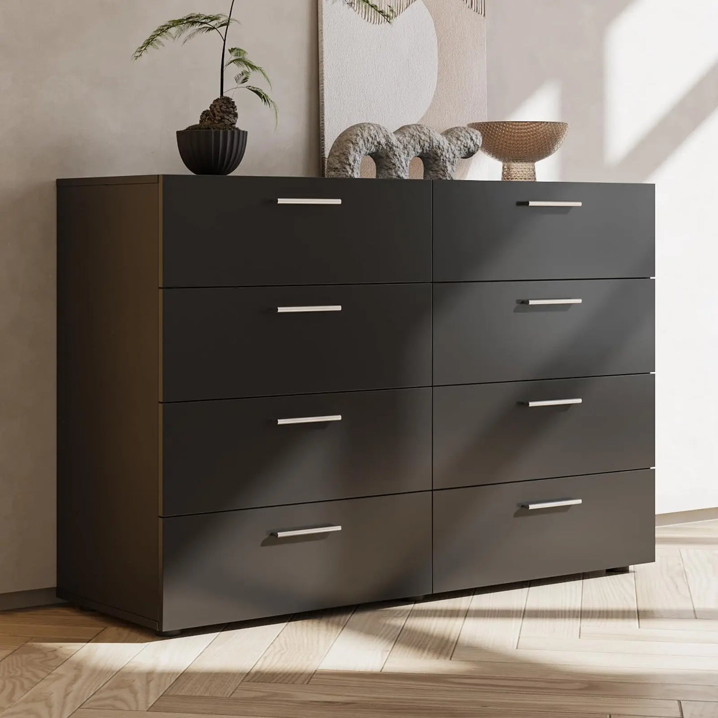 4 Drawer Dresser For Bedroom Modern Wooden Storage Chest