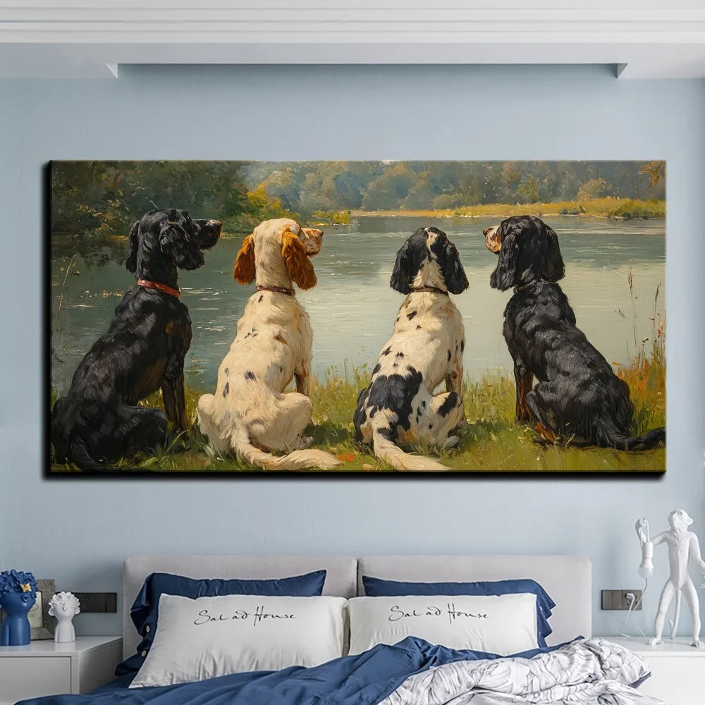 Natural Landscape Painting In Victorian Style With Decorative Frame